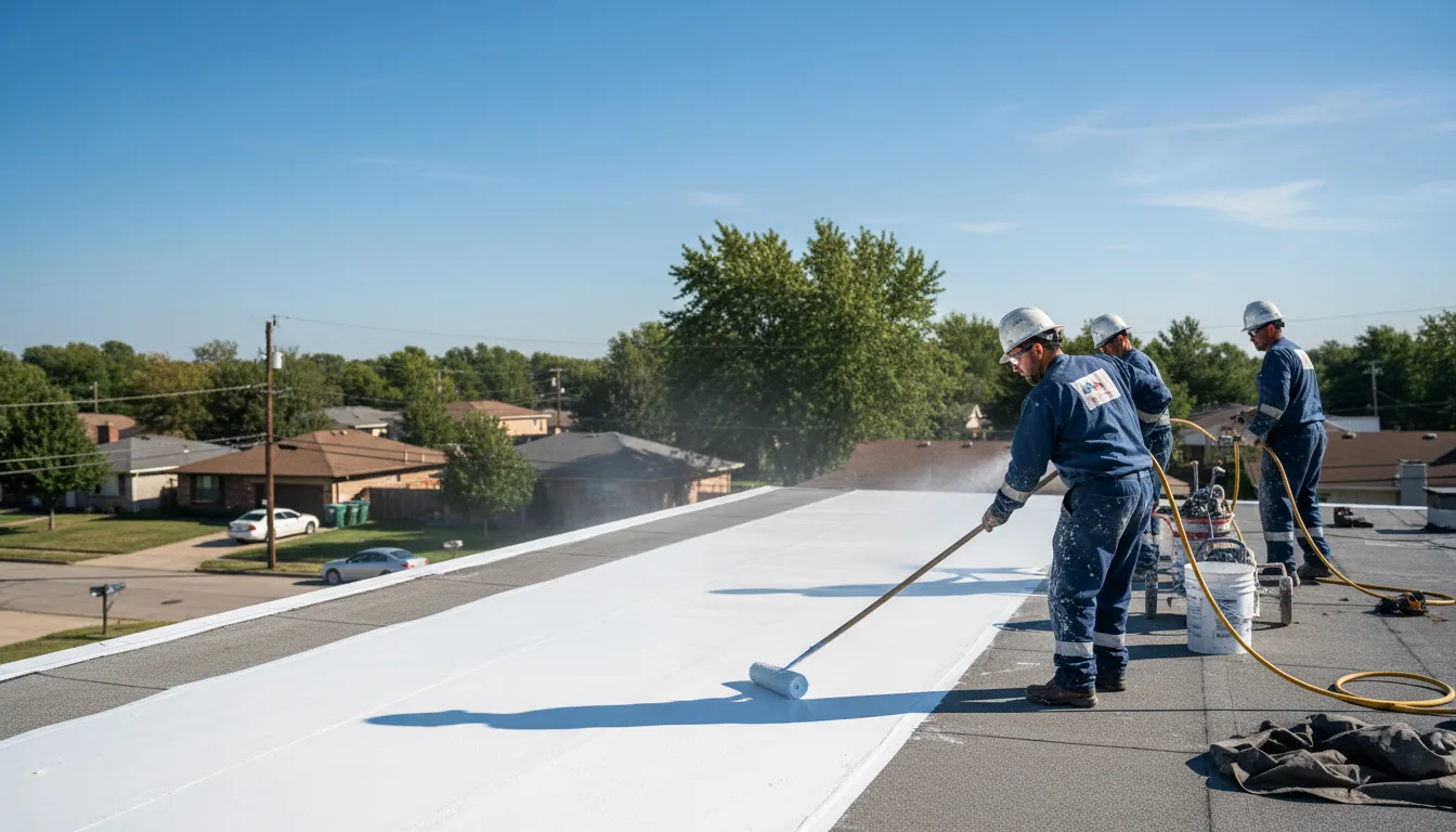 Commercial roof coating in Silvis, IL near me
